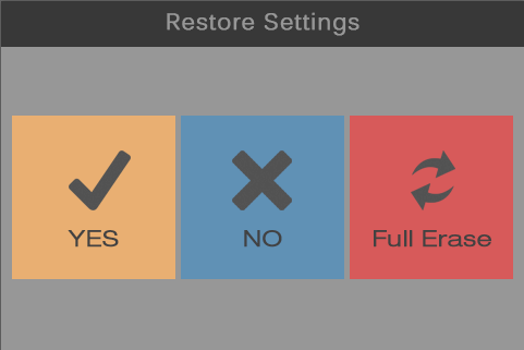 Restore settings